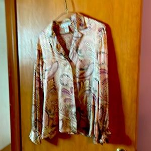Evan Picone Brown paisley Blouse